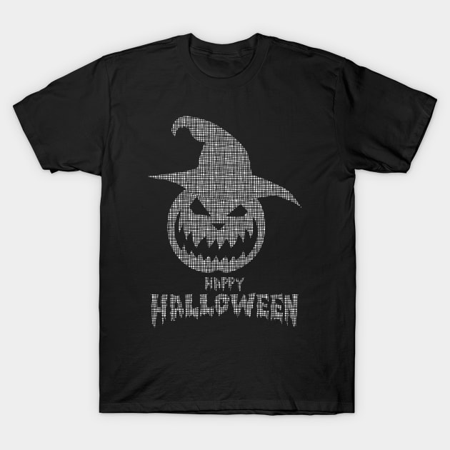 Happy Halloween With Grid Scary Pumpkin T-Shirt by anbartshirts